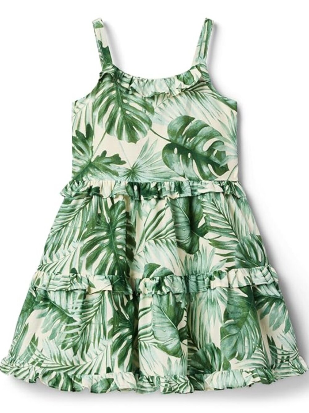 Janie and Jack Girls' Green Palm Dress - Summer Style - Size 6